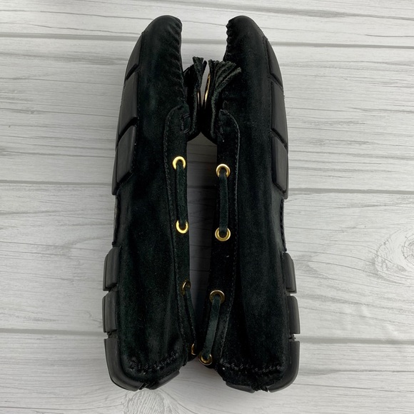 Tory Burch Black Alexandra Logo Moccasins Size 7 - Picture 3 of 8